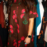 Fall In Wyoming Midi Dress - Brown
