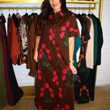 Fall In Wyoming Midi Dress - Brown