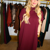 Later Tonight Midi Dress - Burgundy