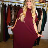 Later Tonight Midi Dress - Burgundy