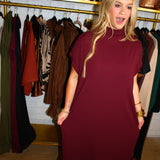 Later Tonight Midi Dress - Burgundy