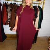Later Tonight Midi Dress - Burgundy