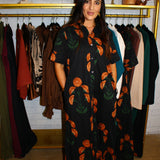 Fall In Wyoming Midi Dress - Black