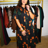 Fall In Wyoming Midi Dress - Black