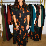 Fall In Wyoming Midi Dress - Black