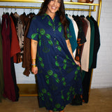 Fall in Wyoming Midi Dress - Navy