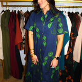 Fall in Wyoming Midi Dress - Navy