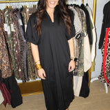 Fall Harvest Midi Dress - Black