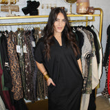 Fall Harvest Midi Dress - Black