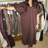 Fall Harvest Midi Dress - Brown