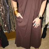 Fall Harvest Midi Dress - Brown