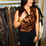 Dorothy Satin Top - Bronze