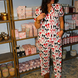 Charlotte Bows Pant Set - Red