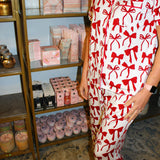 Charlotte Bows Pant Set - Crimson