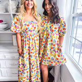Thankful For Sunshine Midi Dress - Multi