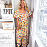 Thankful For Sunshine Midi Dress - Multi