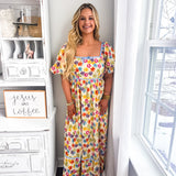 Thankful For Sunshine Midi Dress - Multi