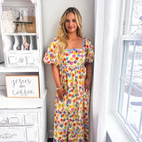 Thankful For Sunshine Midi Dress - Multi