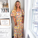 Thankful For Sunshine Midi Dress - Multi