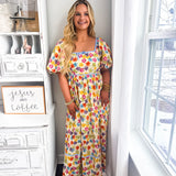Thankful For Sunshine Midi Dress - Multi