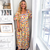 Thankful For Sunshine Midi Dress - Multi