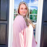CURVY SOFT RIBBED SCOOP NECK TOP- COOL MAUVE