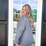 CURVY DOLMAN-SLEEVED TOP- 2 TONE GREY