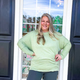 CURVY DOLMAN-SLEEVED TOP- FAIR GREEN