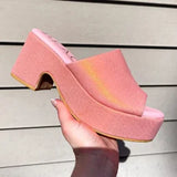 Terry Wedge- Coral Frost Metallic