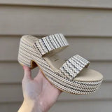 Ocean Avenue Ivory Mosaic Wedge