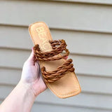 Amalia Tan Braided Sandals