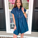 Want It All Dress - Dark Denim