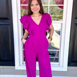 Ruffle My Way Jumpsuit - Violet