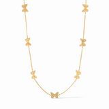 Butterfly Delicate Station Necklace - Gold