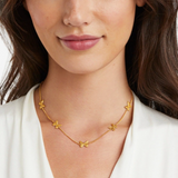 Butterfly Delicate Station Necklace - Gold