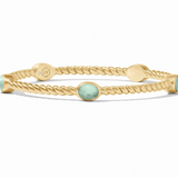 Julie Vos Nassau Stone Bangle - Iridescent Aquamarine Blue