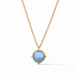 Julie Vos-Honeybee Solitaire Necklace- Iridescent Chalcedony Blue- OS