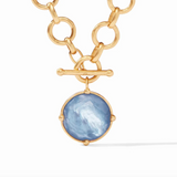 Julie Vos Honeybee Statement Necklace- Long- Iridescent Chalcedony Blue- L