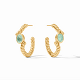 Julie Vos-Nassau Stone Hoop - Iridescent Aquamarine Blue-M