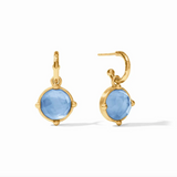 Julie Vos-Honeybee Hoop & Charm Earring- Iridescent Chalcedony Blue- OS