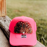 Spring Feather Trucker Hats - Final Sale