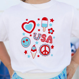 4th Of July Doodle T-Shirt - White