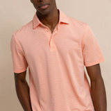 Southern Tide Men's Driver Baywoods Stripe Polo - Apricot Coral