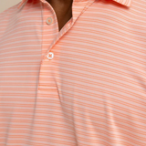 Southern Tide Men's Driver Baywoods Stripe Polo - Apricot Coral