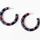 Justine Red & Blue Earrings- Large