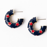 Justine Red & Blue Earrings- Small