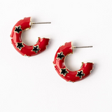 Justine Red & Black Earrings- Small