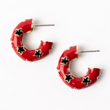 Justine Red & Black Earrings- Small