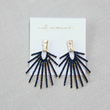 Navy Sunburst Statement Drop Earring - Final Sale