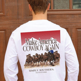 Make America Cowboy Again LS Tee - White